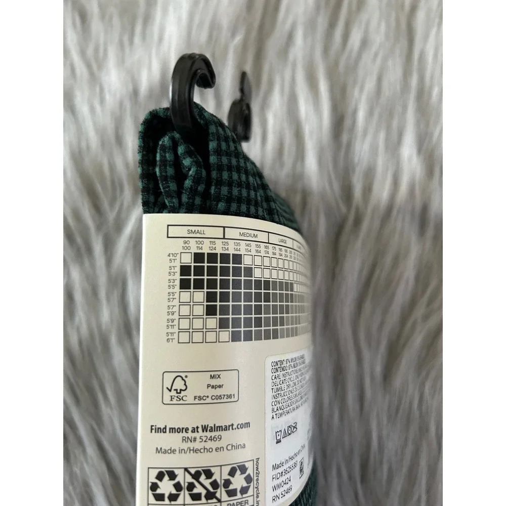 No Boundaries Green Checkered Tights Womens‎ Size XXL 1 Pair